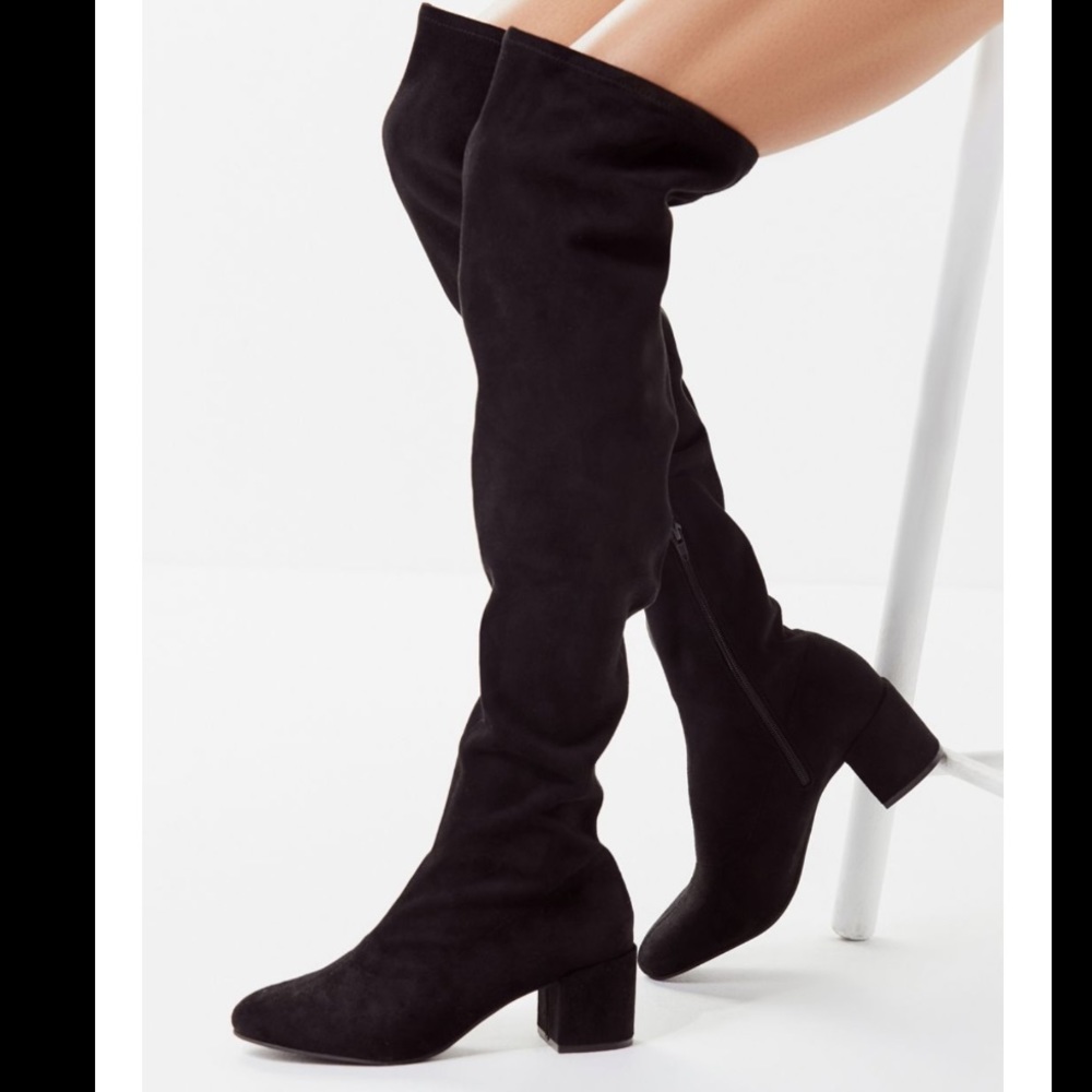 Gorgeous black suede leather over the knee boots 7